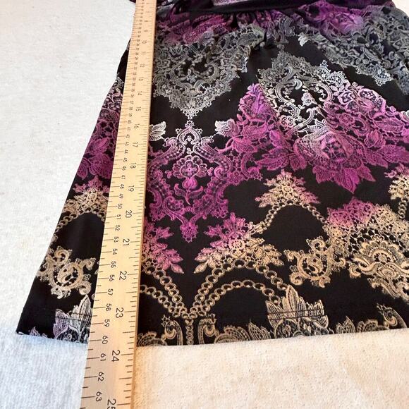 Dark Fairy Purple Multicolor Stretch Short Ruffle Flutter Slv Witchy Whimsy SM - Picture 8 of 10